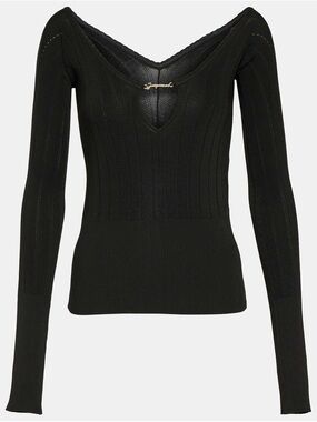 Jacquemus Le Haut Pralu logo ribbed-knit top